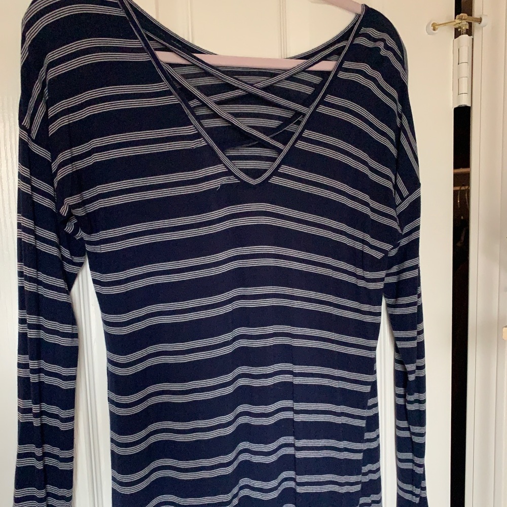 PINK ROSE STRIPED LONG SHIRT - Picture 2 of 3